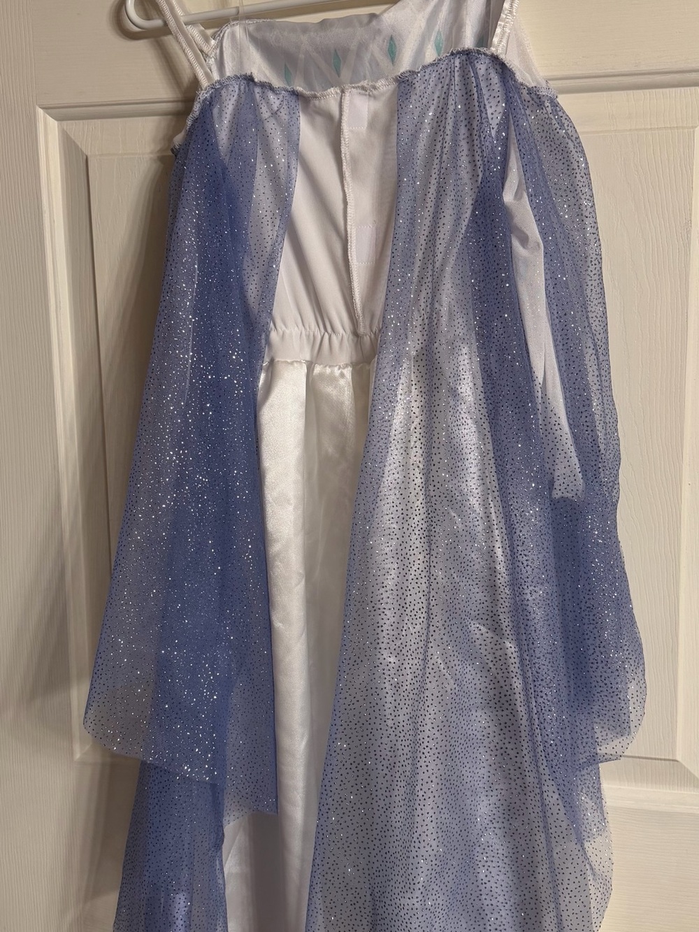 White & Light Blue Sparkle Princess Costume Dress for Kids size M7/8 Elsa Frozen - Picture 2 of 4